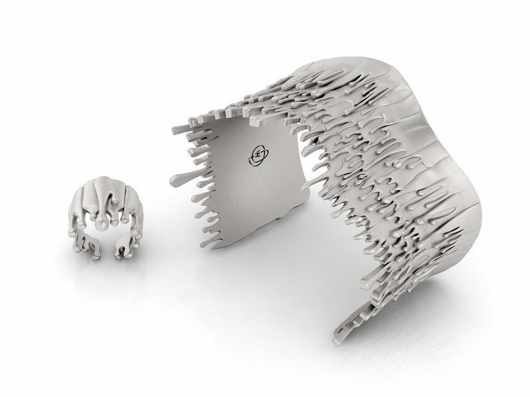 Antonio Wehrli Gravity Paint Drip Ring: Art into Jewelry-Sterling Silver